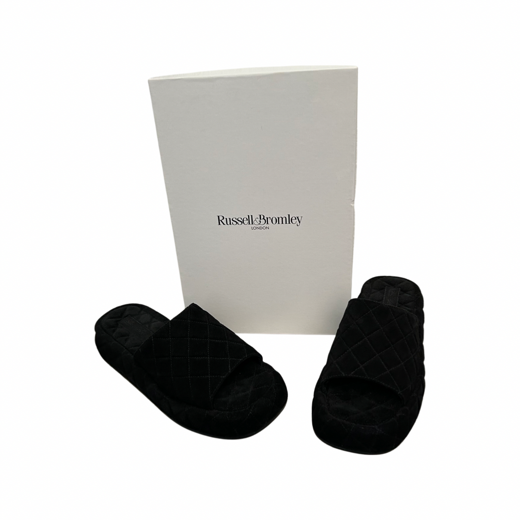 Russell Bromley Quilted Suede Mule UK The Little Dress Shop