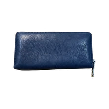 Load image into Gallery viewer, Michael Kors Navy Leather Large Continental Zip Around Wallet

