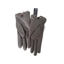 Load image into Gallery viewer, Ted Baker Pomi Grey Leather Gloves Size S/M
