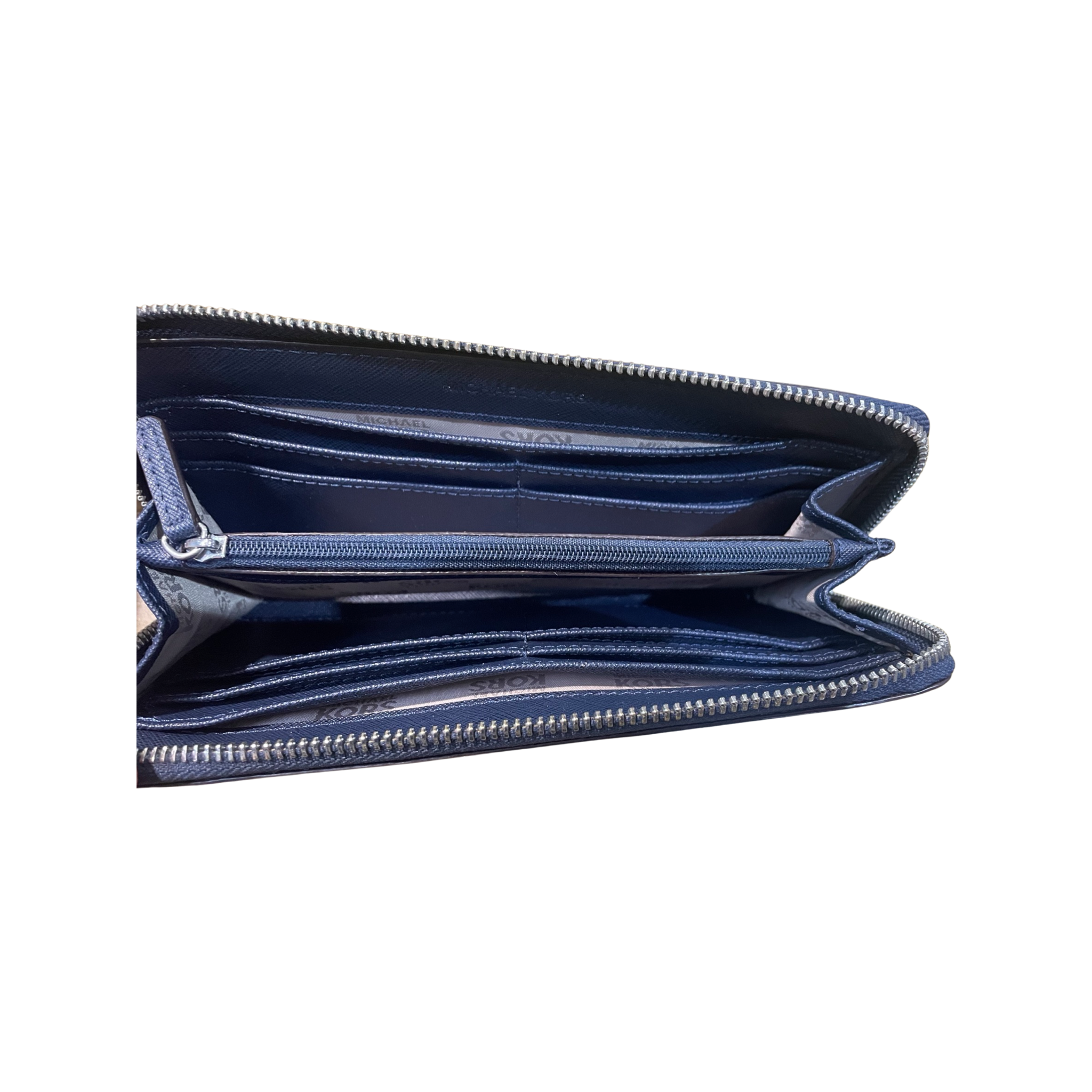 Michael Kors Navy Leather Large Continental Zip Around Wallet