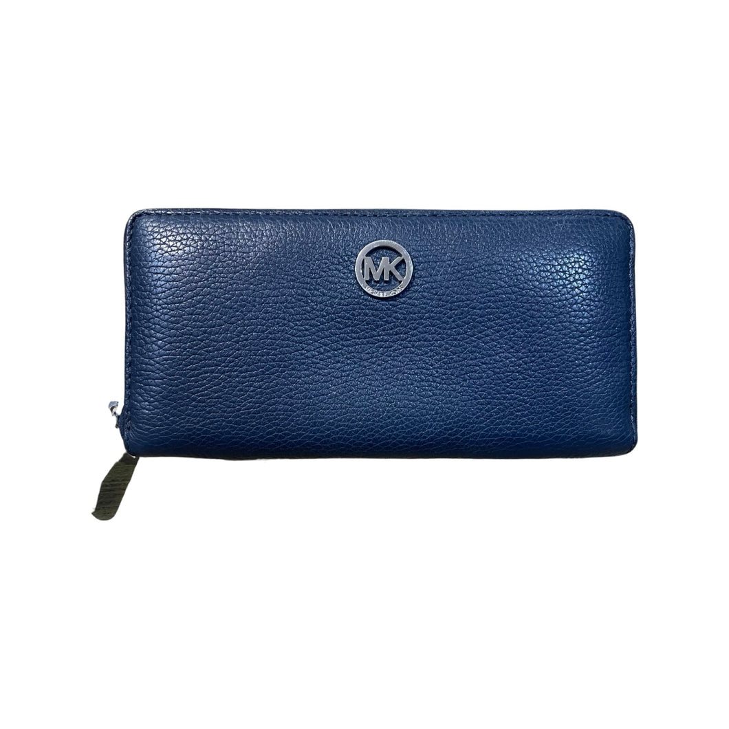 Michael Kors Navy Leather Large Continental Zip Around Wallet